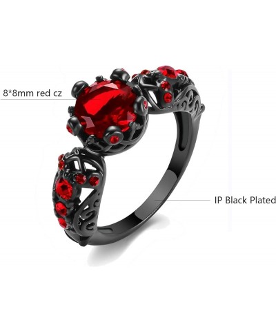 Couple Rings Matching Rings His Her Ring Red CZ Women's Wedding Ring Crown Rings women's size 9 & men's size 11 $10.58 Others