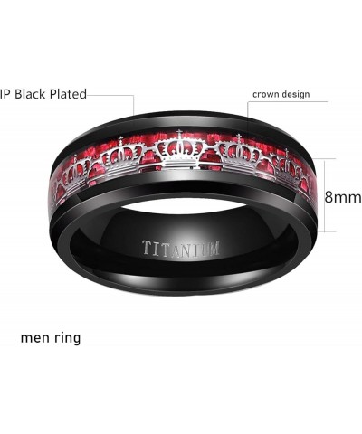 Couple Rings Matching Rings His Her Ring Red CZ Women's Wedding Ring Crown Rings women's size 9 & men's size 11 $10.58 Others