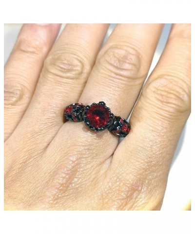 Couple Rings Matching Rings His Her Ring Red CZ Women's Wedding Ring Crown Rings women's size 9 & men's size 11 $10.58 Others