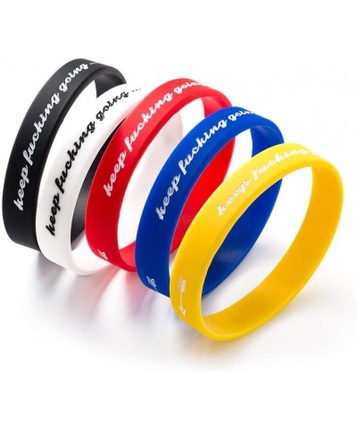 Keep Fucking Going Wristband for Men Women,2Pcs Motivational Silicone Wristbands Mantra Sayings Quotes Cuff Bracelet Strength...