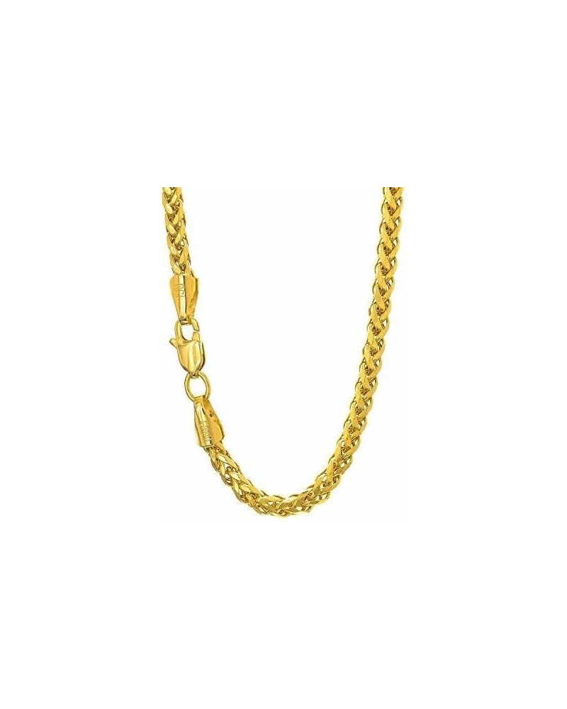 14K Yellow Gold 2.7mm, 3.1mm, 4.1mm OR 5.2mm Shiny Diamond-Cut Classic Semi-Solid Franco Chain Necklace Or Bracelet for Penda...