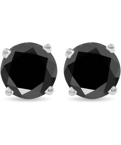 0.80 Cttw Round Cut Diamond Stud Earrings In 925 Sterling Silver For Women Screw Back Moissanite - Jet Black $21.60 Earrings