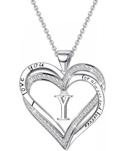 Love Birthday Necklace Women's Double Heart Letter Necklace Birthday Christmas Jewelry Gift Y $6.33 Necklaces