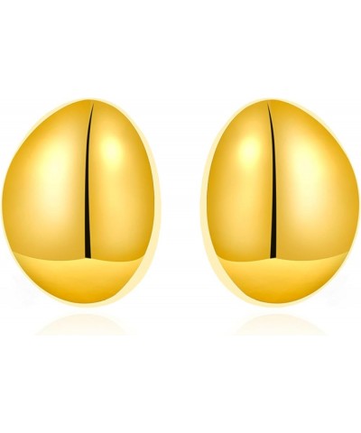 14K Gold Chunky Hoop Earrings for Women Lightweight Water Drop Open Hoops Statement Earrings Dove Egg Yellow Gold $9.06 Earrings