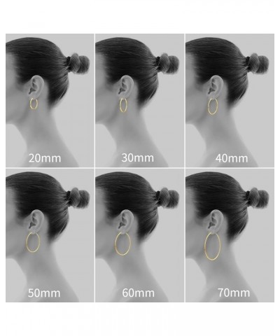 Hoop Earrings for Women 14K Real Gold Plated, 925 Sterling Silver Post Gold hoops for Women Gold 50mm $11.01 Earrings