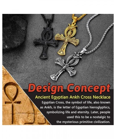 Ancient Egyptian Jewelry Bastet/Akhnaton Pharaoh King Pendant Necklace for Men Woman Delicate Gift Packaging Z. Cross-Silver ...