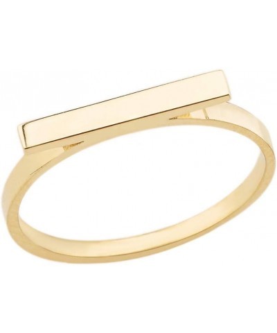 Women's 10k Yellow Gold Dainty High Polish Horizontal Bar Ring Yellow Gold $40.25 Rings