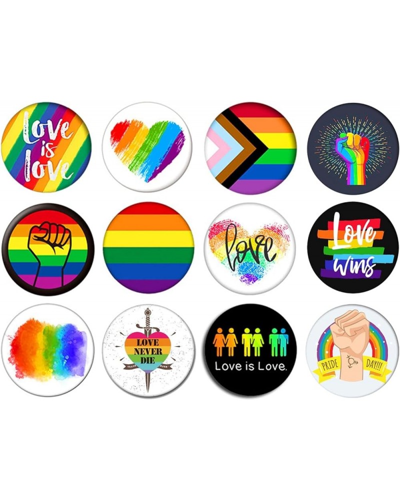 Pride Pins Rainbow Lgbtq Pins Pride Brooch Pin Gifts Heart Flag Label Pins for Clothes A: 12pcs Pride Pins $5.86 Brooches & Pins