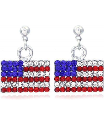 Patriotic Red White Blue American USA Flag Star Dangle Drop Earrings 4th of July Independence Day Gift Flag Post $8.79 Earrings