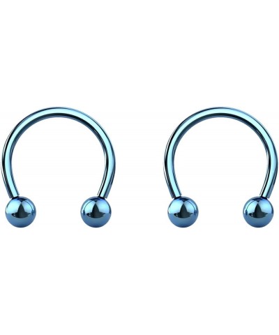 16g Implant Grade Titanium Horseshoe Septum Nose Ring Hoop Internally Threaded Circular Barbells Helix Daith Cartilage Earrin...