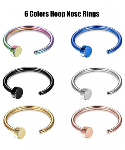 18G-20G 18PCS Stainless Steel Body Jewelry Piercing Nose Ring Hoop for Women 20Gauge $7.79 Body Jewelry