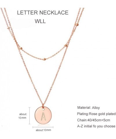 Rose Gold Initial Coin Necklace for Women Dainty Disc Letter Layered Choker Necklace Name Jewelry Gift for Her N $10.94 Neckl...