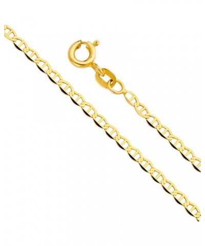 14k REAL Yellow Gold Solid 2mm Flat Mariner Chain Necklace with Spring Ring Clasp 16 Inches $60.31 Necklaces