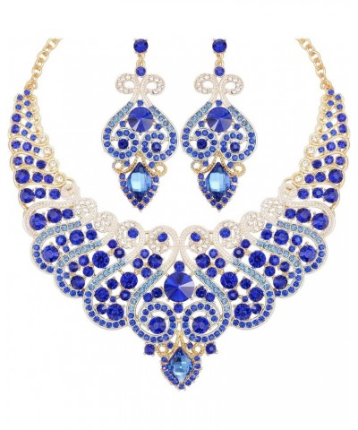 Luxury Big Statement Bib Necklace Earrings Sets Wedding Party Prom Dress Costume Jewelry Set Accessories for Brides Women roy...