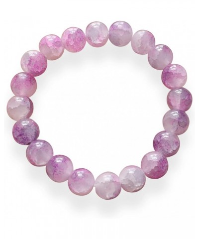 Natural Crystal Bracelet For Women Healing Stones Bracelet Stretch Bracelet Stress Relief Gifts For Girl Purple $7.07 Bracelets