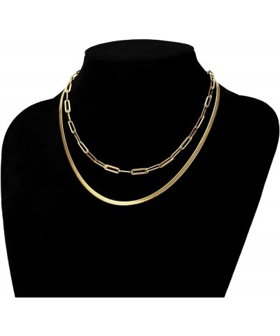 14K Gold Necklace For Women Trendy, Initial Layered Necklaces For Women Dainty Snake Chain Jewlery Gift F $8.69 Necklaces