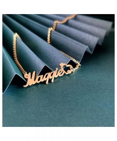 Heart Name Necklace Personalized 18K Gold Plated Nameplate Customized Jewelry for Women with Curb Link Chain Austin $9.17 Nec...