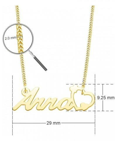 Heart Name Necklace Personalized 18K Gold Plated Nameplate Customized Jewelry for Women with Curb Link Chain Austin $9.17 Nec...