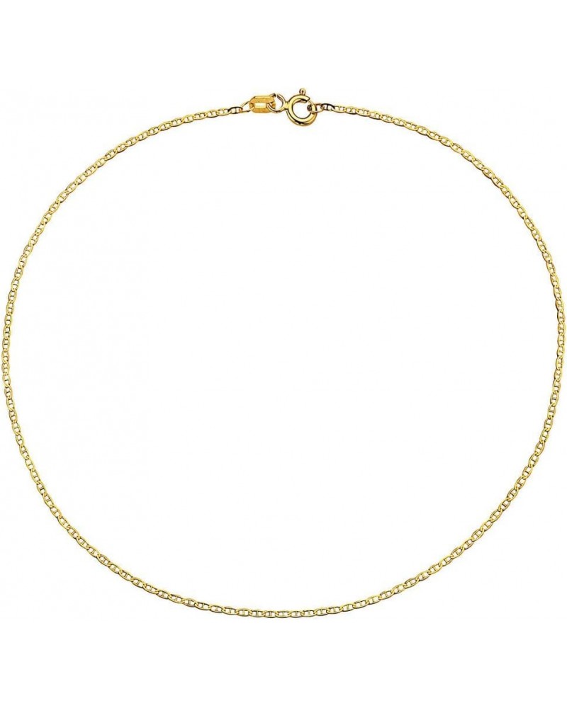 10k Yellow Gold Mariner Chain Ankle Bracelet with Spring Ring Summer Beach Jewelry Women Anklet 10”x 1.2mm $29.82 Anklets