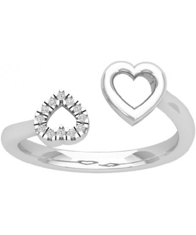 14K Gold Diamond Two Heart Space Ring (1/20 cttw, I-J Color, I2-I3 Clarity) white-gold $90.75 Bracelets