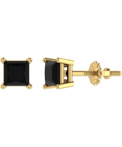 Black Diamond Stud Earrings for Women Men Princess Cut 14K Gold Gift Box Authenticity Cards Yellow Gold 1.0 carats $59.16 Ear...