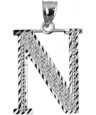 Personalized 925 Sterling Silver Initial Letters A-Z Charm Pendant 0.7 Inches N $12.74 Pendants