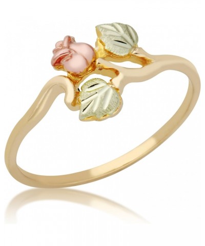 10k Yellow Gold, 12k Rose Gold Rose, 12k Green Gold Leaf Black Hills Gold Ring $103.95 Rings