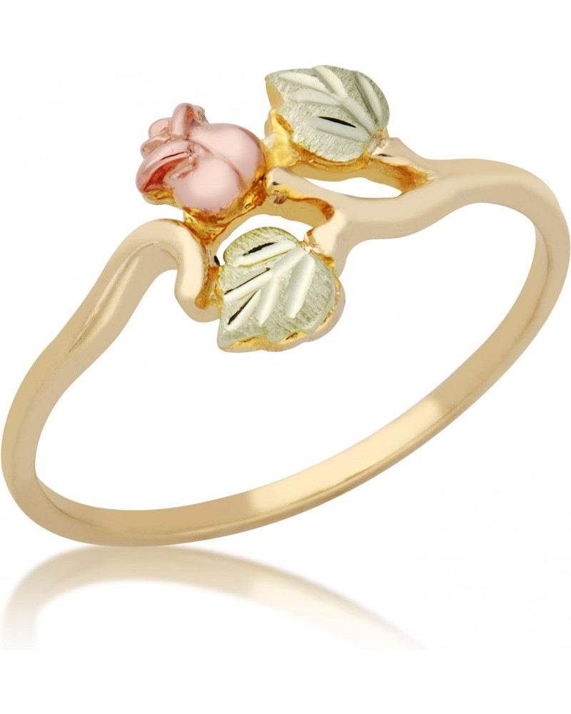 10k Yellow Gold, 12k Rose Gold Rose, 12k Green Gold Leaf Black Hills Gold Ring $103.95 Rings