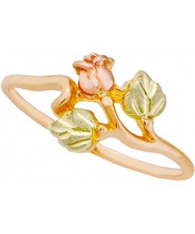 10k Yellow Gold, 12k Rose Gold Rose, 12k Green Gold Leaf Black Hills Gold Ring $103.95 Rings