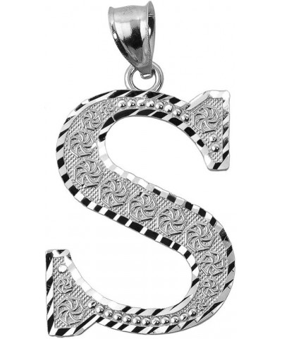 Personalized 925 Sterling Silver Initial Letters A-Z Charm Pendant 1.25 Inches S $12.74 Pendants