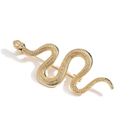 Vintage Snake Brooch Pin Gold Color Exaggerated Animal Python Badge Coat Pin Women Men Party Wedding Jewelry Gifts Gold $14.9...