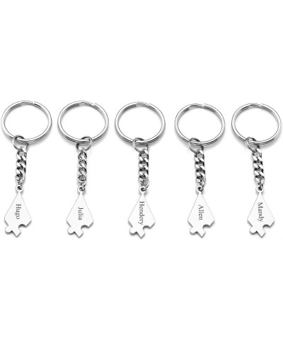 Personalized Custom 5pcs Best Friend Keychain BBF Friendship Jewelry Silver(engraving) $12.18 Necklaces