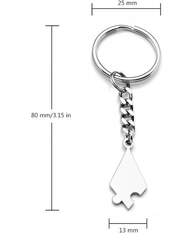 Personalized Custom 5pcs Best Friend Keychain BBF Friendship Jewelry Silver(engraving) $12.18 Necklaces