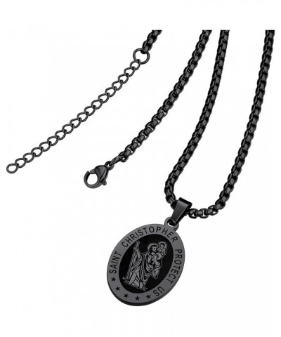 Saint Christopher Pendant Necklace for Men Women Stainless Steel Catholic Amulet Medal Jewelry Personalized Custom with Delic...