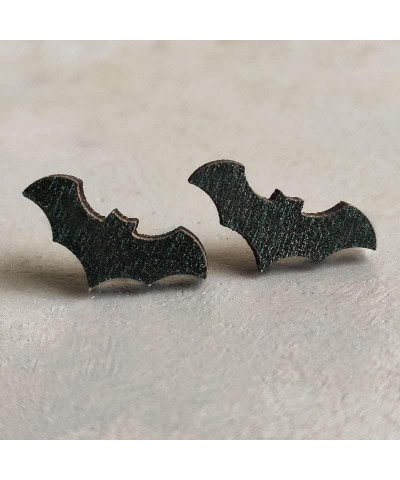 4 Pairs Cute Halloween Ghost Pumpkin Bat Stud Earrings Bulk Vampire Teeth Handmade Wooden Printed for Women Girls Funny Party...