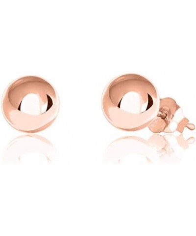 Womens Sterling Silver Post Ball Stud Earrings- Bead Ball Stud Earrings For Women 2-12MM (9) Rose Gold 5 Millimeters $12.17 E...