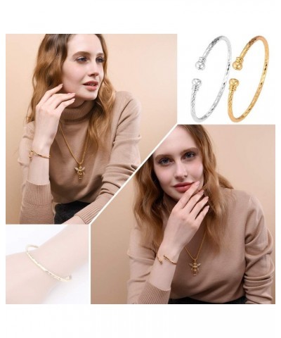 Simple Cuff Bracelet Set, 1 Gold + 1 Platinum $14.39 Bracelets