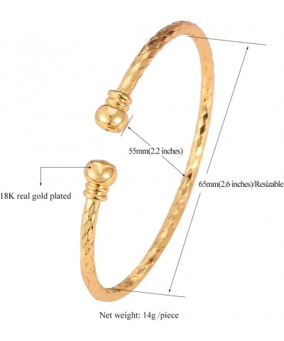 Simple Cuff Bracelet Set, 1 Gold + 1 Platinum $14.39 Bracelets