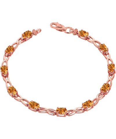 Elegant 14k Rose Gold Personalized Genuine Birthstone Infinity Bracelet 6.5 Inches Citrine $168.09 Bracelets