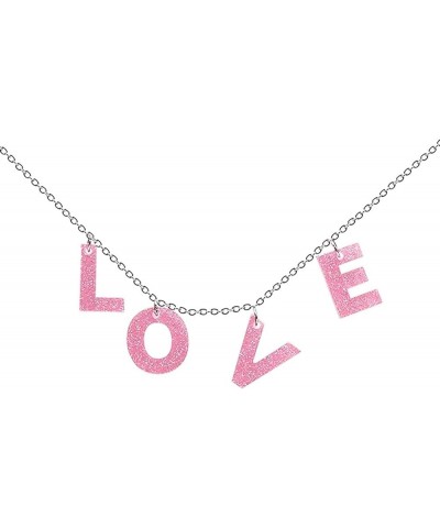 Love Heart Choker Necklace Colors Love Letter Pendant Necklace Charm Jewelry Valentines Day Gift for Women Girls Girlfriend P...