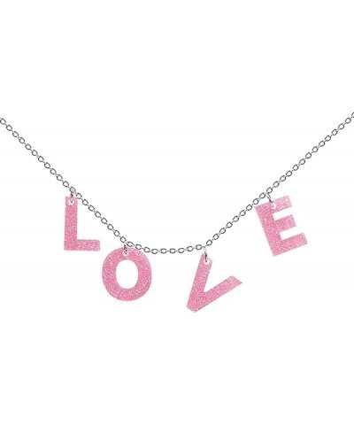 Love Heart Choker Necklace Colors Love Letter Pendant Necklace Charm Jewelry Valentines Day Gift for Women Girls Girlfriend P...