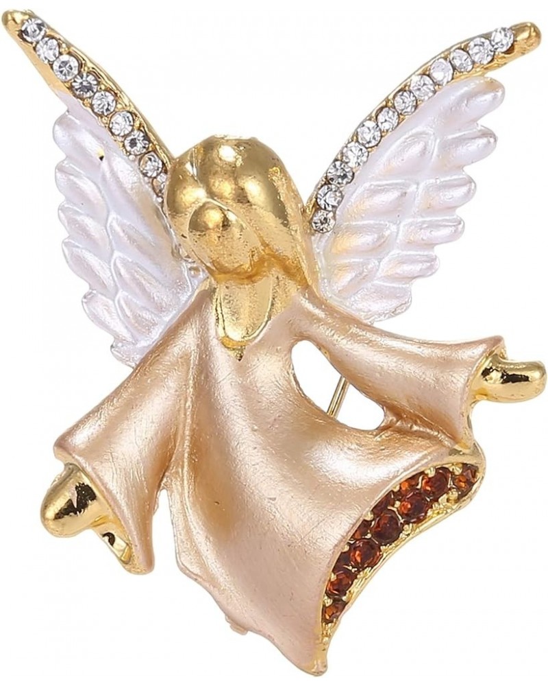 Women Crystal Angel Brooch Pin Coffee - Angel - F02 $10.38 Brooches & Pins