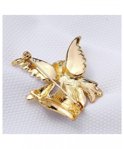 Women Crystal Angel Brooch Pin Coffee - Angel - F02 $10.38 Brooches & Pins