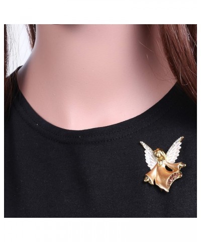 Women Crystal Angel Brooch Pin Coffee - Angel - F02 $10.38 Brooches & Pins