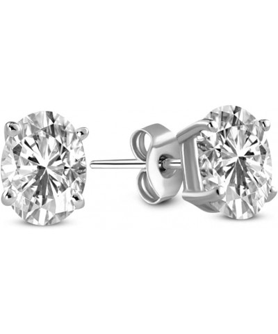 1 Carat - 12 Carat | 14K Gold Or Platinum | IGI Certified Lab Grown Solitaire Diamond Stud Earrings | Oval Shape Push Back Pr...