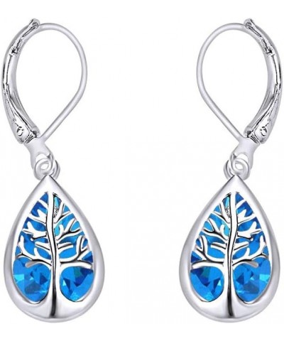 Tree Of Life Drop Earrings In 14k Gold Over Sterling Silver White Gold Over : Simulated Topaz $24.80 Earrings