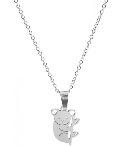 Cute Koala Bear Necklace Pendant Simple Lovely Australian Bear Woodland Animal Necklace for Women Girls B:Silver Koala $6.83 ...