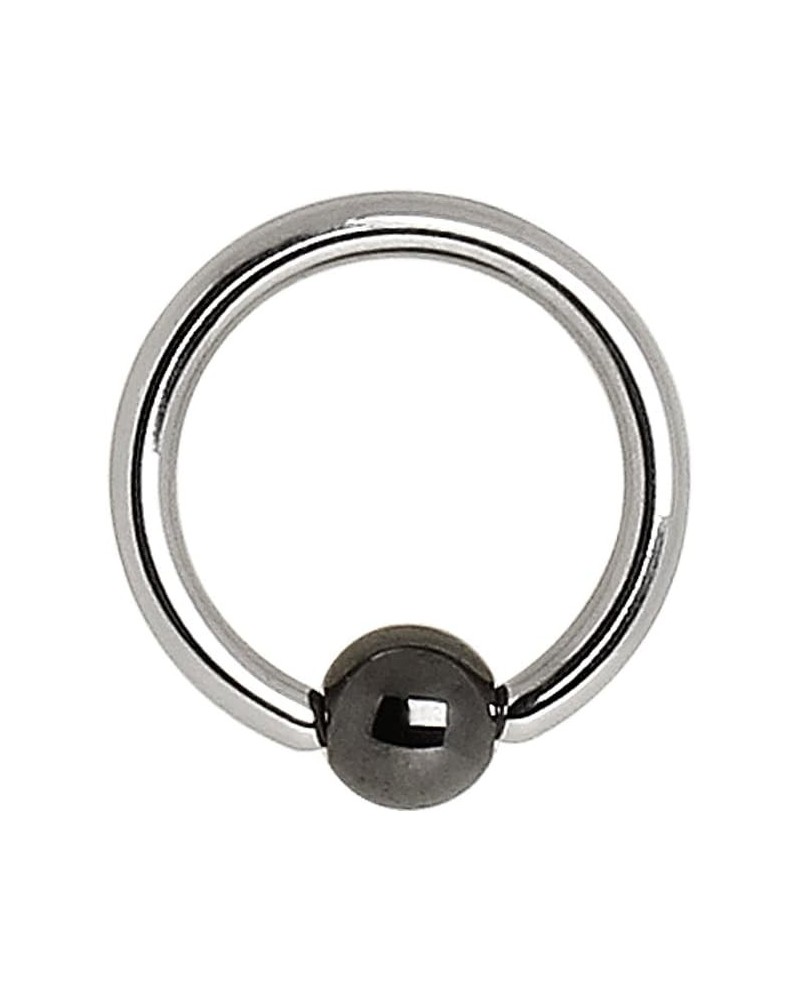 Hematite Captive Bead Ring Ball 316L Surgical Steel (Choose size) 14 Gauge L 3/8" (8mm) 4mm Ball $7.27 Body Jewelry