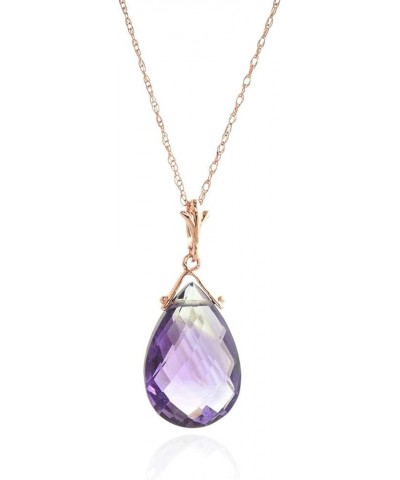 5.1 Carat 14k Solid Rose Gold Necklace with Natural Briolette Amethyst 18.0 Inches $80.19 Necklaces