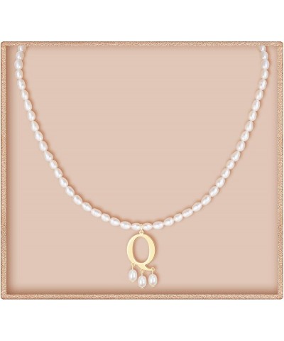 Freshwater Pearl Necklace for Women 925 Sterling Silver Gold Initial A-Z Necklaces Anne Boleyn Necklaces Mother's Day Gifts G...